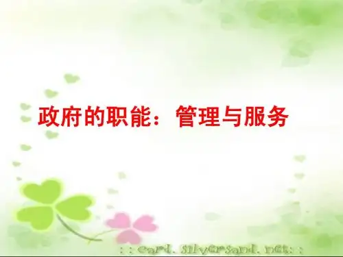 3.1政府的职能：管理与服务101