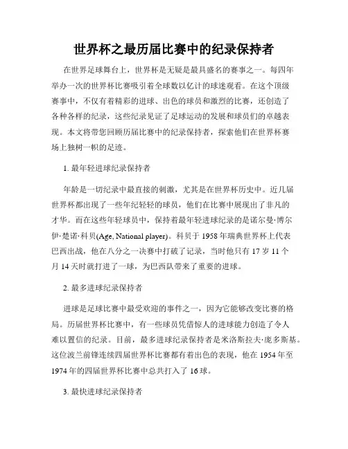 世界杯之最历届比赛中的纪录保持者