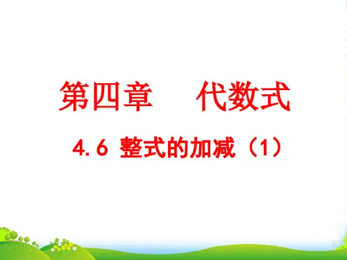 新浙教版七年级数学上册4.6《整式的加减(1)》课件