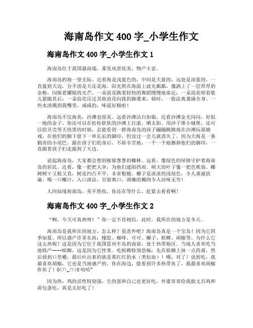 海南岛作文400字小学生作文