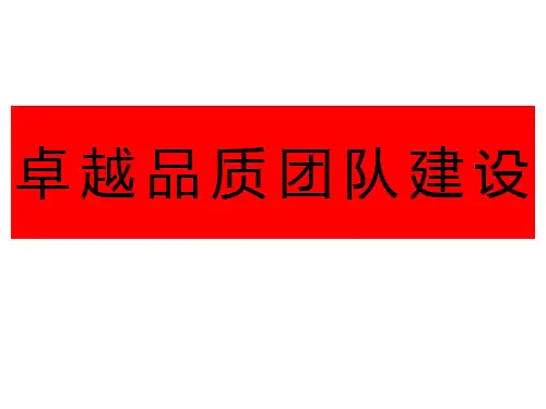 卓越品质团队建设PPT课件
