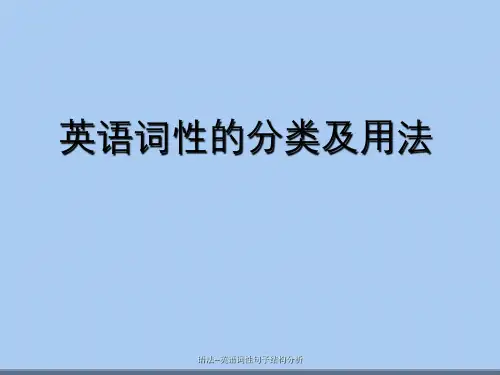 语法--英语词性句子结构分析