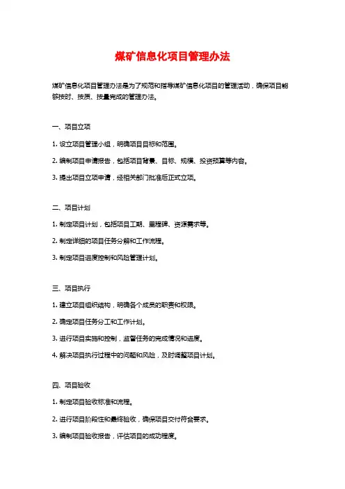 煤矿信息化项目管理办法