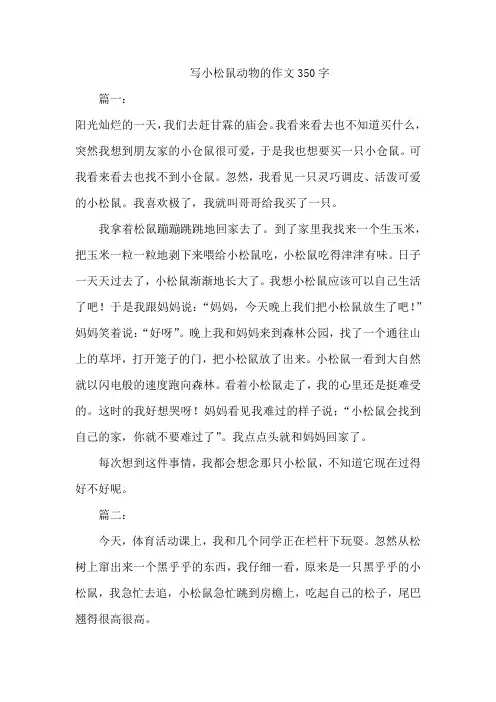 写小松鼠动物的作文350字