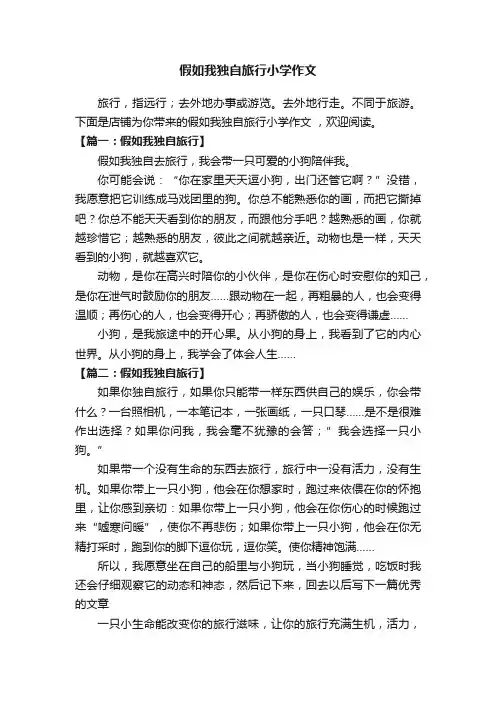 假如我独自旅行小学作文