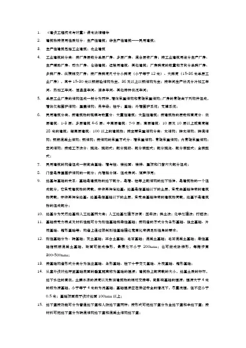 建筑专业基础学习知识 