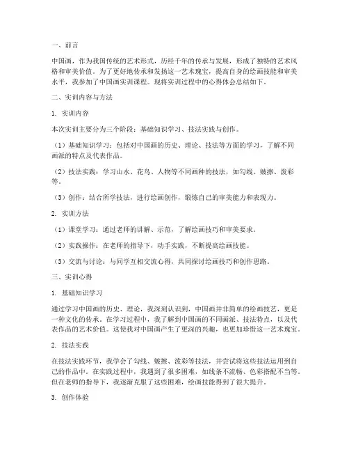 中国画实训心得总结报告