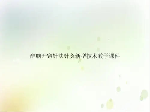 醒脑开窍针法针灸型技术教学课件PPT精选课件