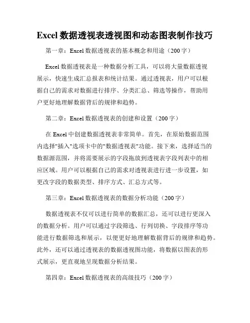 Excel数据透视表透视图和动态图表制作技巧