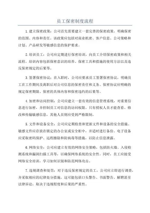 员工保密制度流程