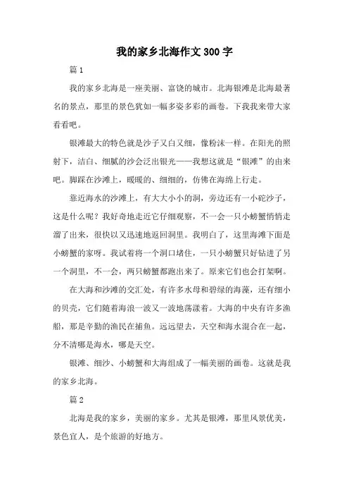 我的家乡北海作文300字