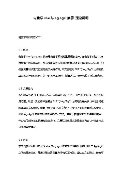电化学she与ag.agcl换算_理论说明