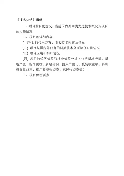 技术总结提纲