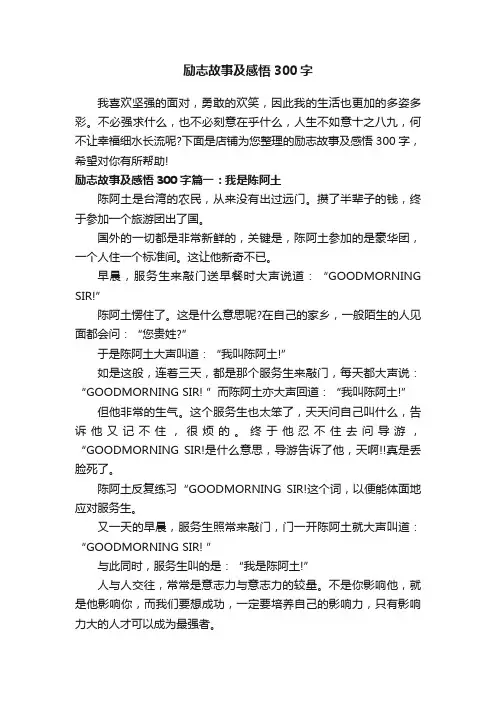 励志故事及感悟300字