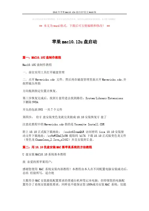2018年苹果mac10.12u盘启动-范文word版 (3页)