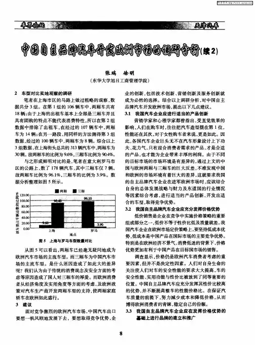 中国自主品牌汽车开发欧洲市场的调研分析(续2)