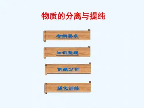 化学人教版九年级上册中考专题复习--物质的分离和提纯