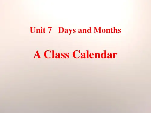 冀教版七年级英语上册 (A Class Calendar)Days and Months 课件