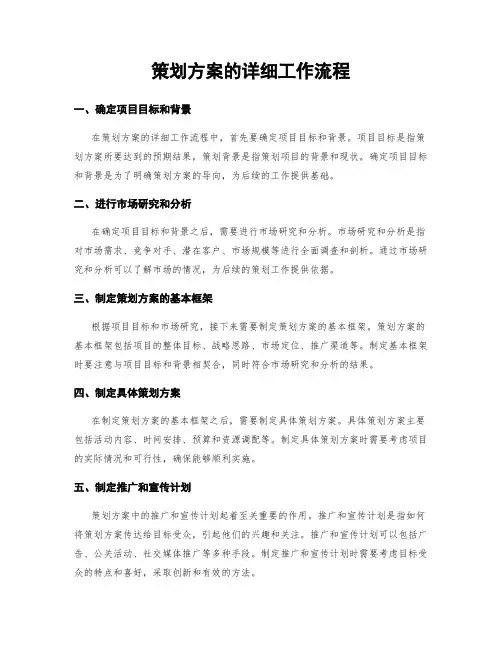 策划方案的详细工作流程