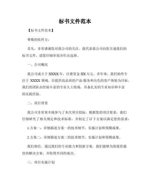 标书文件范本