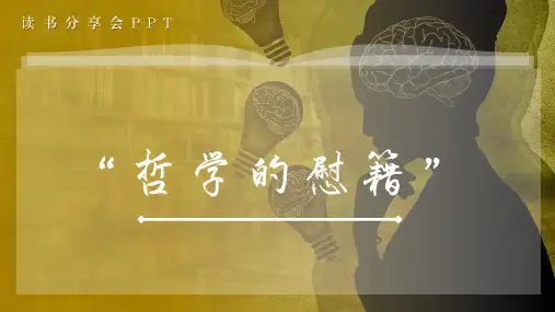 读书分享会读书推荐《哲学的慰藉》PPT