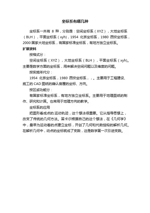 坐标系有哪几种