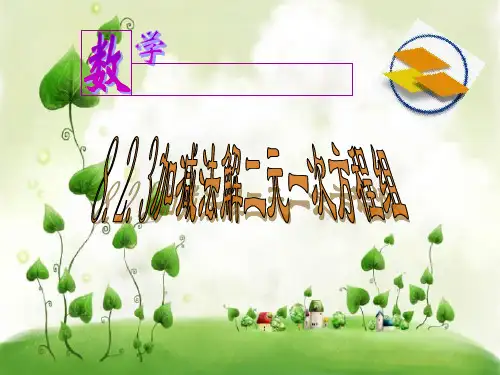 加减法解二元一次方程组PPT教学课件