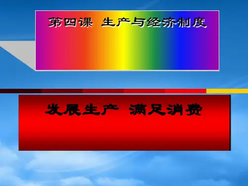 高中政治第四课 生产与经济制度 课件人教必修一
