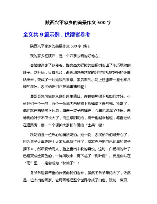 陕西兴平家乡的美景作文500字