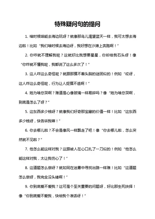 特殊疑问句的提问