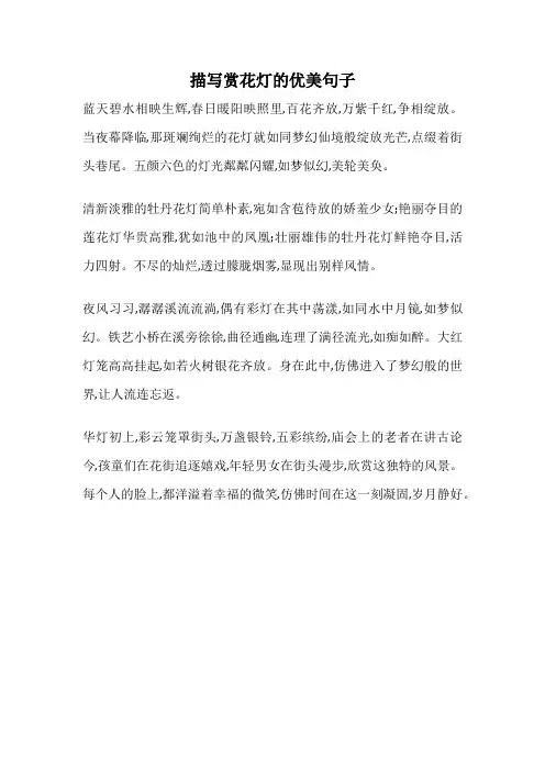 描写赏花灯的优美句子