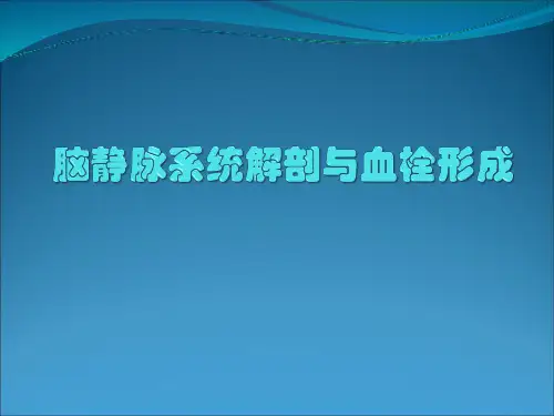详解脑静脉系统解剖与血栓形成【106页】