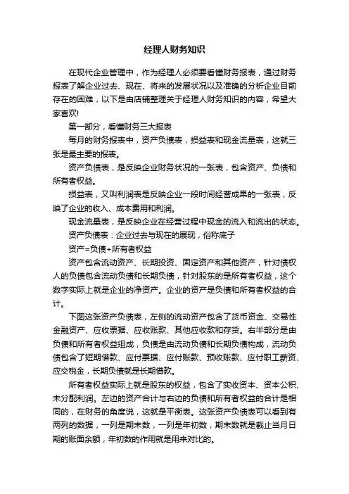 经理人财务知识