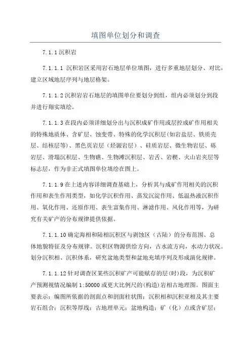 填图单位划分和调查