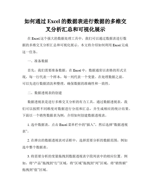 如何通过Excel的数据表进行数据的多维交叉分析汇总和可视化展示