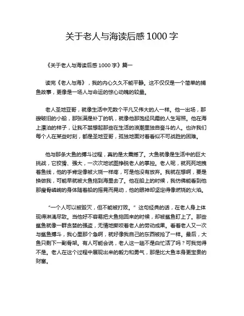 关于老人与海读后感1000字