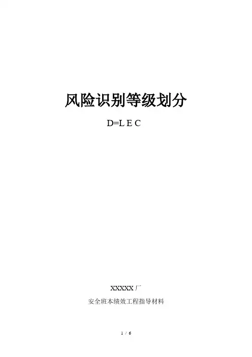 风险识别等级划分
