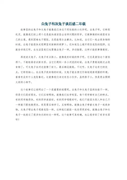 白兔子和灰兔子读后感二年级
