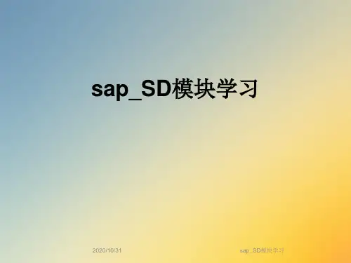 sap_SD模块学习