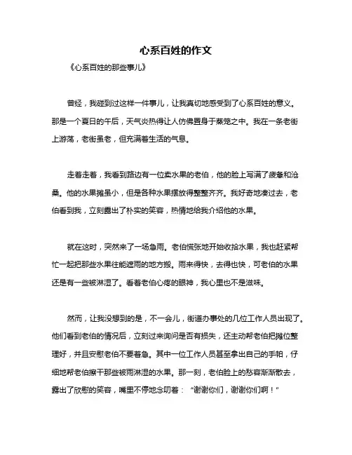 心系百姓的作文