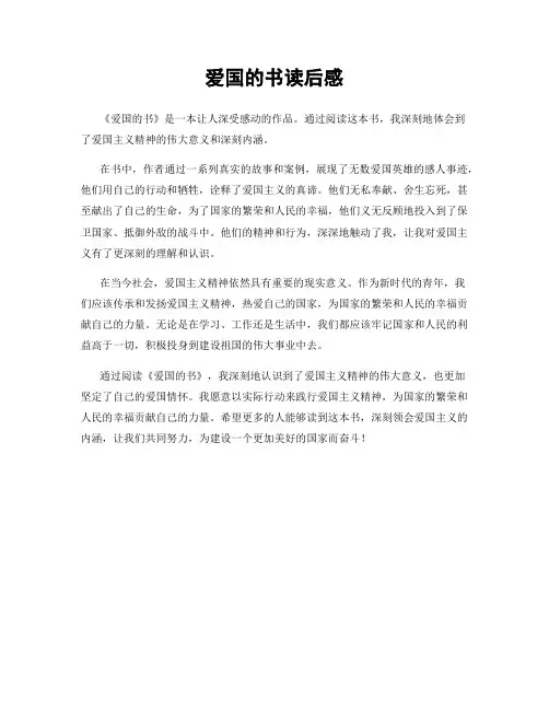 爱国的书读后感