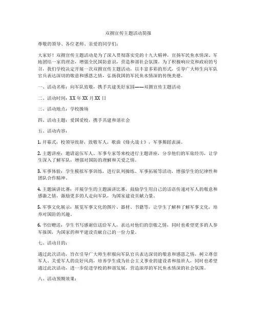 双拥宣传主题活动简报