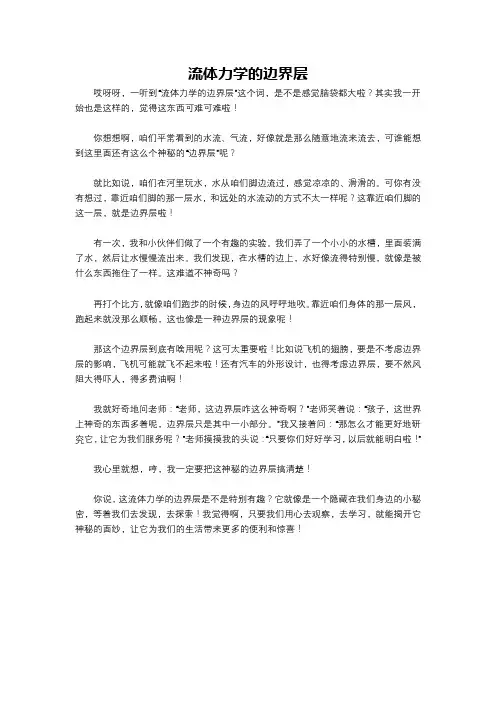 流体力学的边界层
