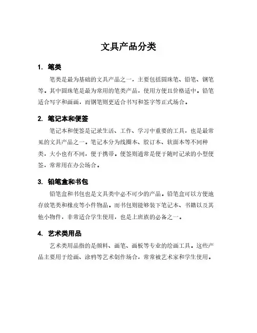 文具产品分类