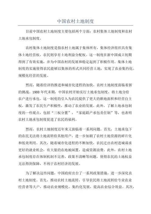 中国农村土地制度