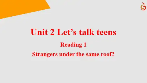 牛津版必修一unit 2 let's talk teens Reading(1)课件(16张)