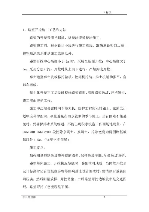 路堑施工技术交底