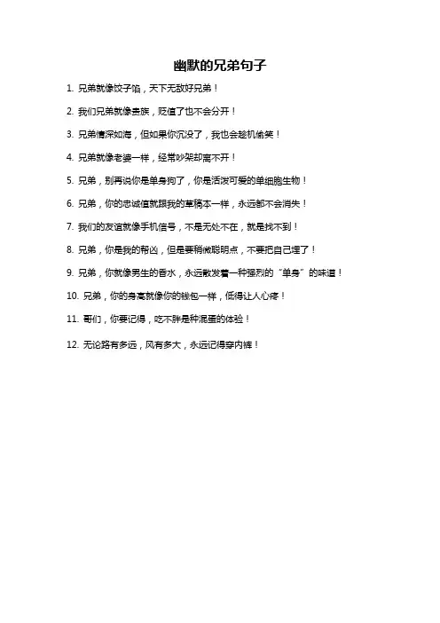幽默的兄弟句子