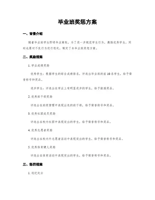 毕业班奖惩方案