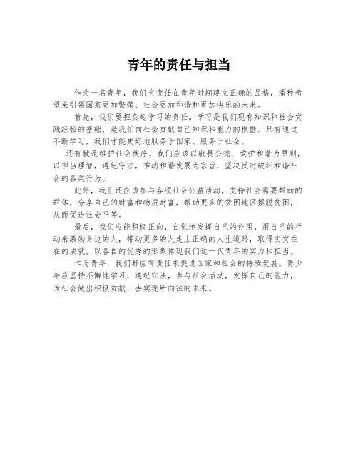 青年的责任与担当